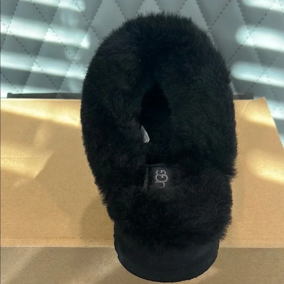 UGG Black Plush Lined Slippers - Picture 12 of 15